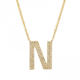 LARGE DIAMOND INITIAL NECKLACE