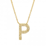 LARGE DIAMOND INITIAL NECKLACE