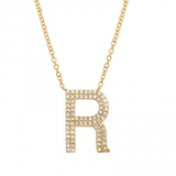 LARGE DIAMOND INITIAL NECKLACE