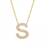 LARGE DIAMOND INITIAL NECKLACE