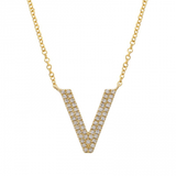 LARGE DIAMOND INITIAL NECKLACE