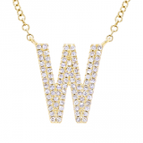 LARGE DIAMOND INITIAL NECKLACE