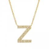 LARGE DIAMOND INITIAL NECKLACE