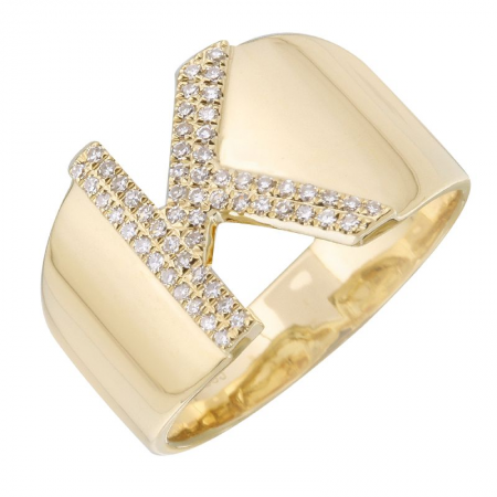 DIAMOND INITIAL SIGNET RING