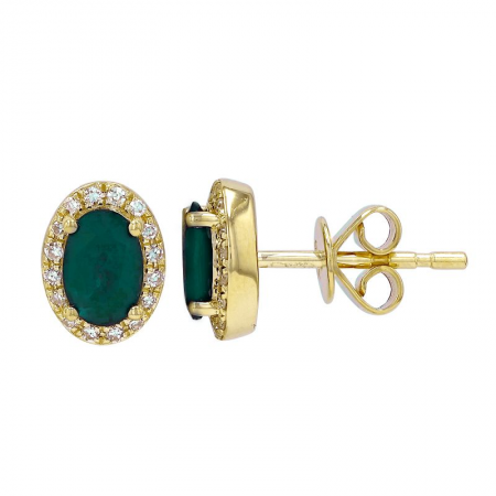 EMERALD OVAL STUDS