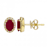 RUBY OVAL STUDS