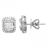18K WHITE GOLD BAGUETTE STUDS