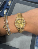 ROLEX PRESIDENT YELLOW GOLD DATEJUST BARK FINISH 28 MM