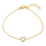 MOTHER OF PEARL HEART BRACELET