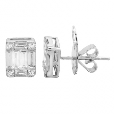 EMERALD ILLUSION DIAMOND STUDS