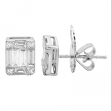 EMERALD ILLUSION DIAMOND STUDS