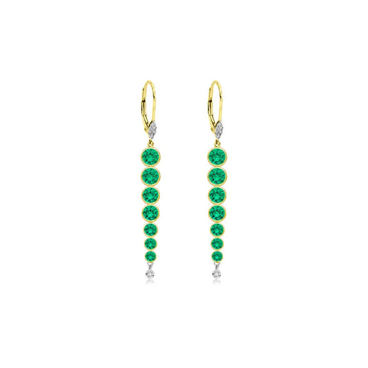 BEZEL SET EMERALD DROP EARRINGS