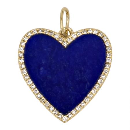 LAPIS DIAMOND HEART CHARM
