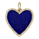 LAPIS DIAMOND HEART CHARM