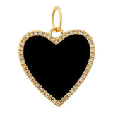 ONYX DIAMOND HEART CHARM