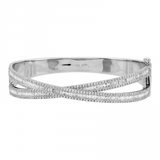 DIAMOND CROSSOVER BAGUETTE BANGLE