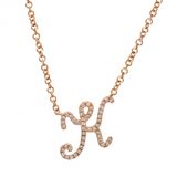 DIAMOND SCRIPT INITIAL NECKLACE