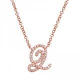 DIAMOND SCRIPT INITIAL NECKLACE