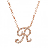 DIAMOND SCRIPT INITIAL NECKLACE