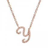 DIAMOND SCRIPT INITIAL NECKLACE