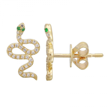EMERALD SNAKE STUDS