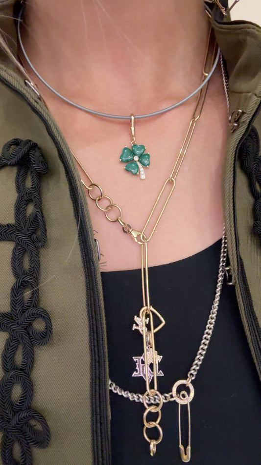 MALACHITE CLOVER CHARM