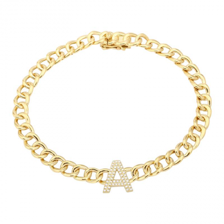 DIAMOND INITIAL LINK BRACELET