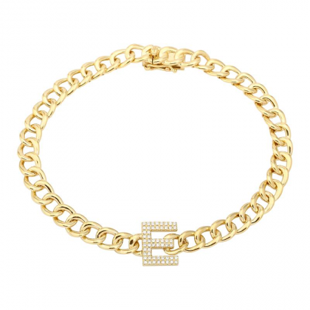 DIAMOND INITIAL LINK BRACELET