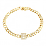 DIAMOND INITIAL LINK BRACELET