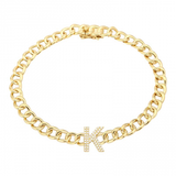 DIAMOND INITIAL LINK BRACELET