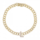 DIAMOND INITIAL LINK BRACELET