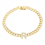 DIAMOND INITIAL LINK BRACELET