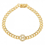 DIAMOND INITIAL LINK BRACELET