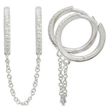 DOUBLE PIERCING CHAIN HUGGIES (SOLD AS PAIR)