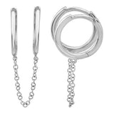 GOLD DOUBLE PIERCING CHAIN HUGGIES (SOLD AS PAIR)\