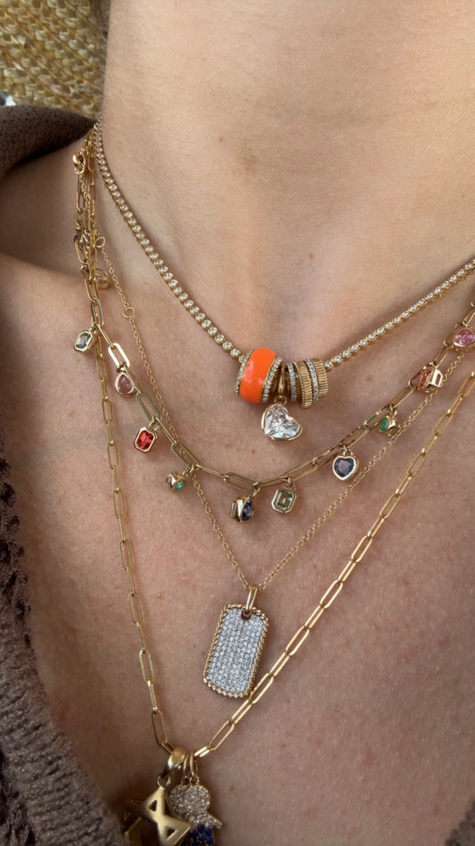 BEZEL SET NATURAL DIAMOND TENNIS NECKLACE