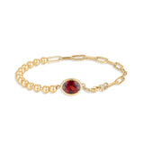 MIXED CHAIN STONE BRACELET