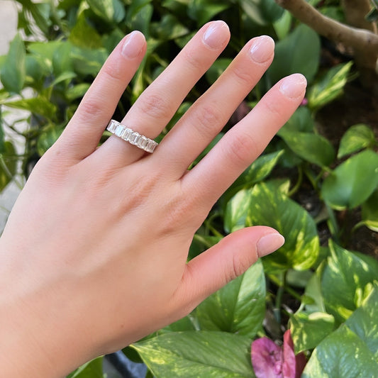 LAB GROWN EMERALD DIAMOND ETERNITY BAND