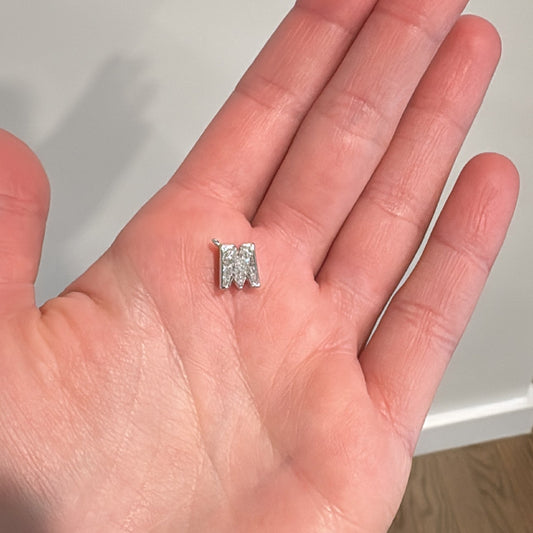 CUSTOM LAB DIAMOND INITIAL CHARM