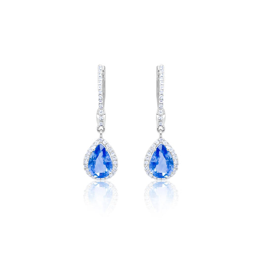 HANGING BLUE SAPPHIRE EARRINGS