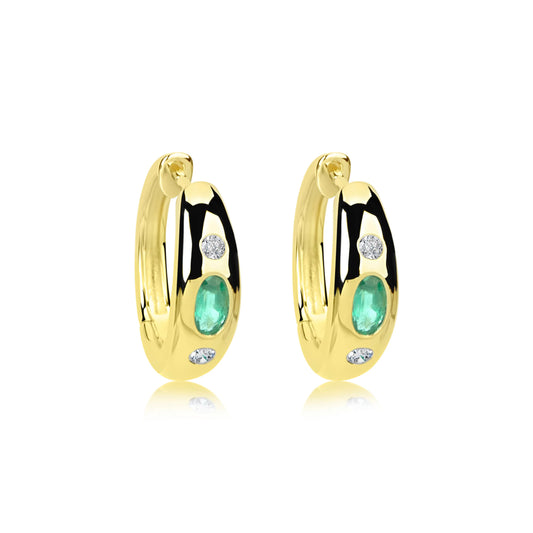 GOLD DIAMOND AND EMERALD HUGGIES