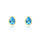 BLUE TOPAZ PEAR STUDS