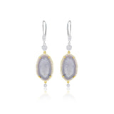 TWO TONE GEODE DROP EARRINGS