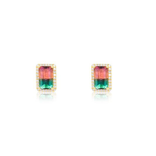 WATERMELON TOURMALINE STUDS
