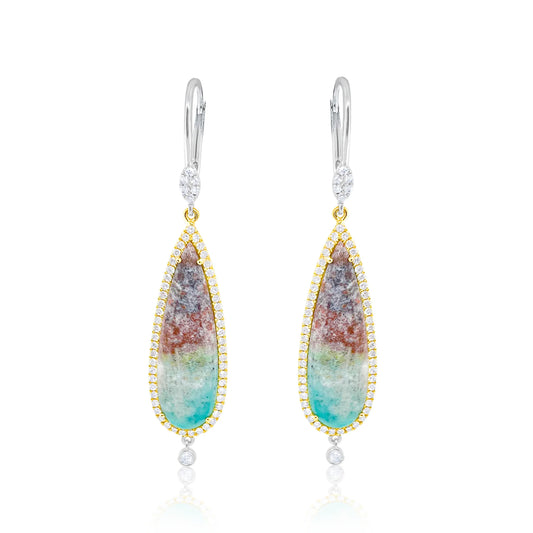 OPALIZED WOOD DROP EARRINGS