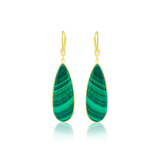 HANGING MALACHITE EARRINGS