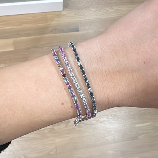 MULTICOLOR JEWEL TONES TENNIS BRACELET