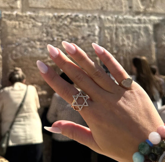 LARGE DIAMOND JEWISH STAR RING