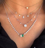 CHAMPAGNE DIAMOND AND EMERALD NECKLACE