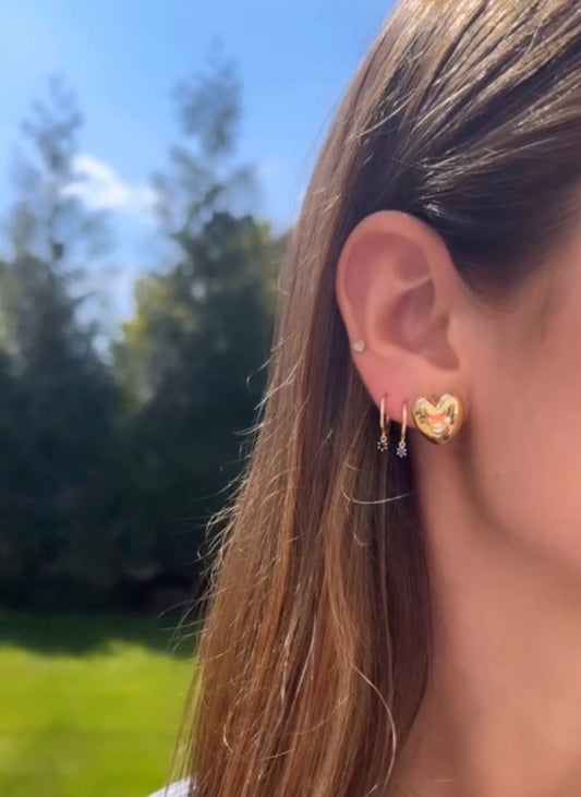 PUFFY HEART STUDS